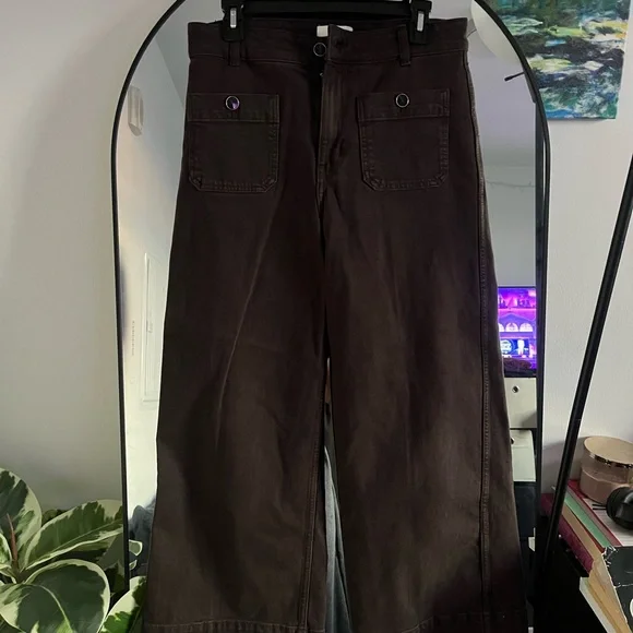 H&M Women's Dark Brown Sailor Pants - Picture 1 of 5
